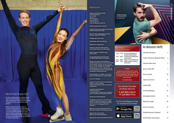 Pirouette - Eiskunstlaufmagazin Mai + Juni 2023 - Seite 2 + 3